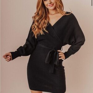 Elegant Black Wrap Dress